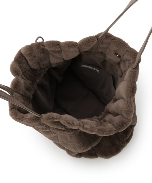 grove（グローブ）の「ストライプエコファー巾着トート（トートバッグ・レディース・ブラウン系/ライトベージュ/グレー・00）」の19枚目の写真