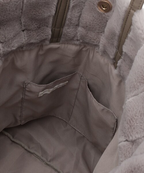 grove（グローブ）の「ストライプエコファー巾着トート（トートバッグ・レディース・ブラウン系/ライトベージュ/グレー・00）」の22枚目の写真