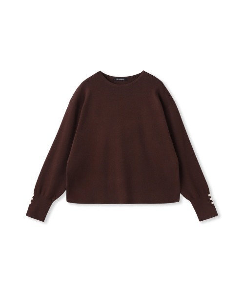 LAUTREAMONT（ロートレアモン）の「袖ボタンクルーネックニット ≪手洗い可能≫（ニット/セーター・レディース・グリーン/キャメル/ブラック系その他/ピンク/ブラウン/ベージュ系その他/レッド系その他/グリーン系その他/ブルー/ブラウン系その他・9号/11号）」の21枚目の写真