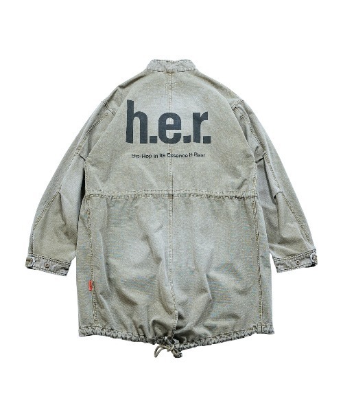 Kinetics(キネティクス)の「APPLEBUM Bleach Army Coat(アップルバム ブリーチ アーミーコート)(モッズコート・メンズ・グレー・MEDIUM/X-LARGE/LARGE)」の13枚目の写真