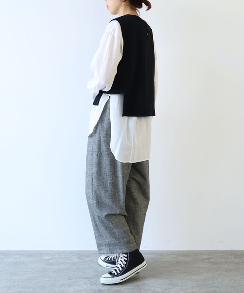 yuni（ユニ　）の「△washable wool check gum tack P（その他パンツ・レディース・ブラック・FREE）」の3枚目の写真