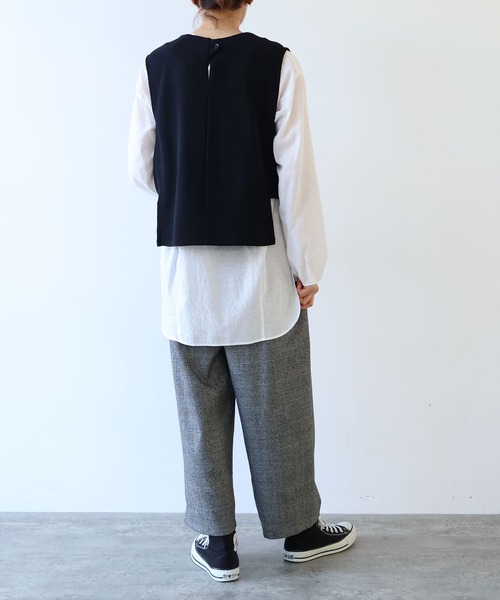 yuni（ユニ　）の「△washable wool check gum tack P（その他パンツ・レディース・ブラック・FREE）」の4枚目の写真