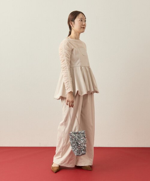 mystic（ミスティック）の「【@aoiikegaya企画】チュール切替ペプラムSET UP（その他パンツ・レディース・アイボリー/ブラック・2/1）」の8枚目の写真