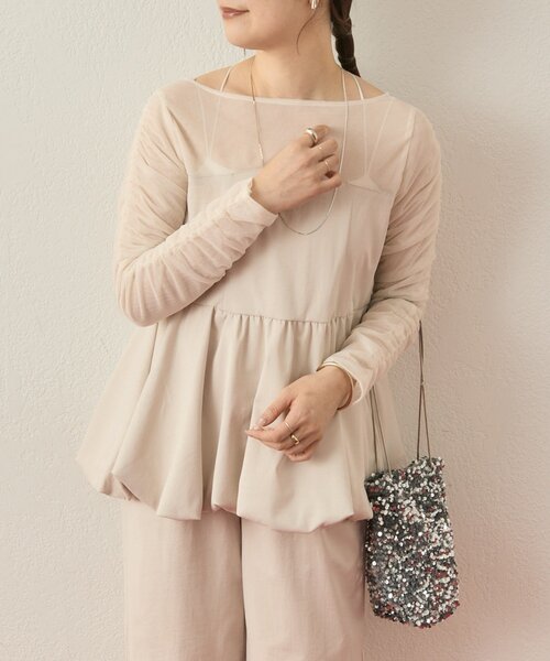 mystic（ミスティック）の「【@aoiikegaya企画】チュール切替ペプラムSET UP（その他パンツ・レディース・アイボリー/ブラック・2/1）」の11枚目の写真