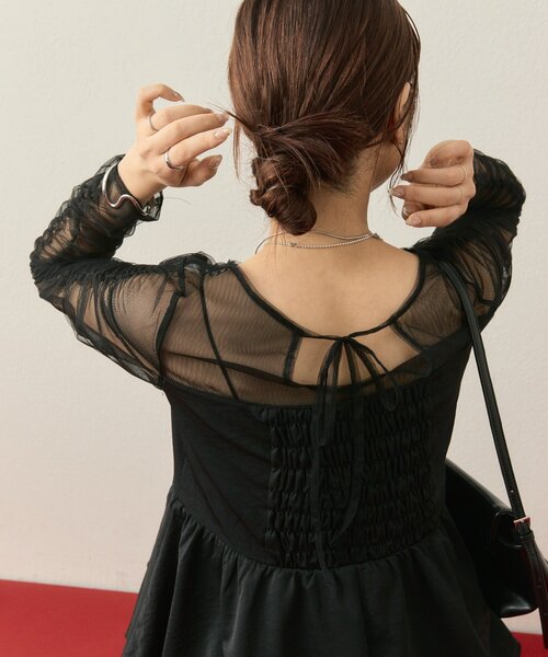 mystic（ミスティック）の「【@aoiikegaya企画】チュール切替ペプラムSET UP（その他パンツ・レディース・アイボリー/ブラック・2/1）」の20枚目の写真