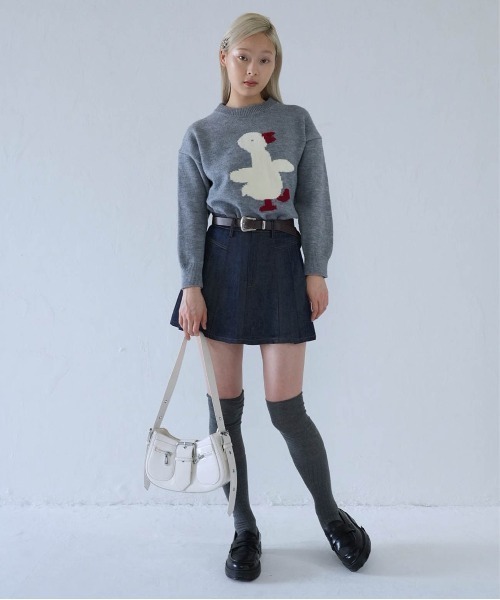 Uenui（ウニュイ）の「denim pleated mini skirt（スカート・レディース・インディゴブルー/ブラック・S/M）」の8枚目の写真
