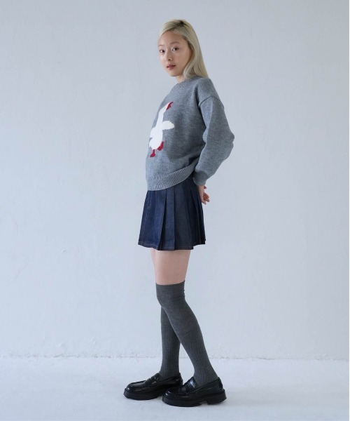 Uenui（ウニュイ）の「denim pleated mini skirt（スカート・レディース・インディゴブルー/ブラック・S/M）」の12枚目の写真