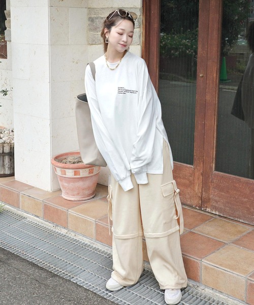 classicalelf(クラシカルエルフ)の「《marina×クラシカルエルフコラボ》トレンド感のあるワイドシルエット、大人の抜け感を演出♪裏毛スウェットカーゴパンツ(スウェットパンツ・レディース・チャコール/ブラウン/アイボリー・X-LARGE/SMALL/MEDIUM/LARGE)」の19枚目の写真