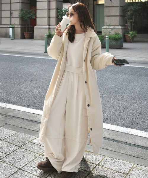 classicalelf(クラシカルエルフ)の「《marina×クラシカルエルフコラボ》トレンド感のあるワイドシルエット、大人の抜け感を演出♪裏毛スウェットカーゴパンツ(スウェットパンツ・レディース・チャコール/ブラウン/アイボリー・X-LARGE/SMALL/MEDIUM/LARGE)」の21枚目の写真