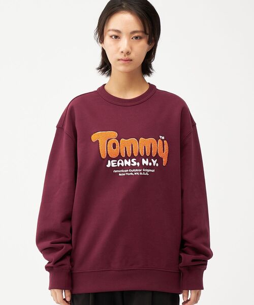 tommy jeans(トミー ジーンズ)の「リラックスブークレロゴスウェット(スウェット・メンズ・ライトグレー/ワイン系・LARGE/X-LARGE/MEDIUM/SMALL)」の14枚目の写真