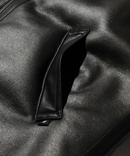 Valley Apparel(バレーアパレル)の「B-3 フェイクムートンジャケット/フライトジャケット(ミリタリージャケット・メンズ・ブラウン/ブラック・LARGE/X-LARGE/SMALL/MEDIUM)」の8枚目の写真