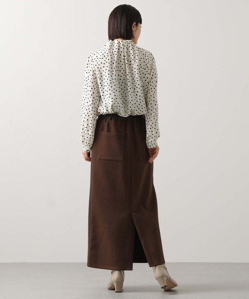 Gready Brilliant（グレディブリリアン）の「タックハイネックフリルブラウス（シャツ/ブラウス・レディース・アイボリー/ホワイト×ブラック/ネイビー系・38）」の19枚目の写真