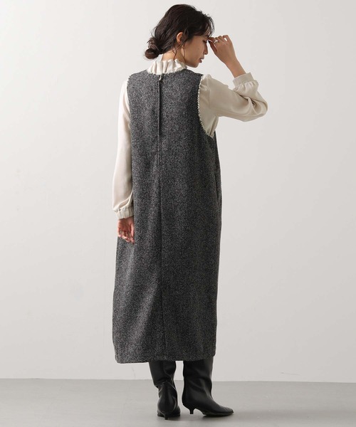 Gready Brilliant（グレディブリリアン）の「タックハイネックフリルブラウス（シャツ/ブラウス・レディース・アイボリー/ホワイト×ブラック/ネイビー系・38）」の14枚目の写真