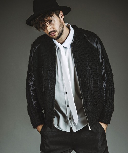 NO ID.（ノーアイディ）の「【NO ID.】Docking Knit Souvenir Jacket / ドッキング ニット スーベニア ジャケット（ブルゾン・メンズ・シルバー/ブラック・ONE SIZE）」の4枚目の写真