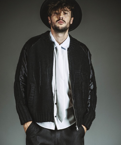 NO ID.（ノーアイディ）の「【NO ID.】Docking Knit Souvenir Jacket / ドッキング ニット スーベニア ジャケット（ブルゾン・メンズ・シルバー/ブラック・ONE SIZE）」の6枚目の写真