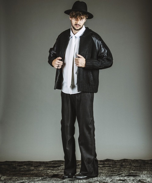 NO ID.（ノーアイディ）の「【NO ID.】Docking Knit Souvenir Jacket / ドッキング ニット スーベニア ジャケット（ブルゾン・メンズ・シルバー/ブラック・ONE SIZE）」の12枚目の写真