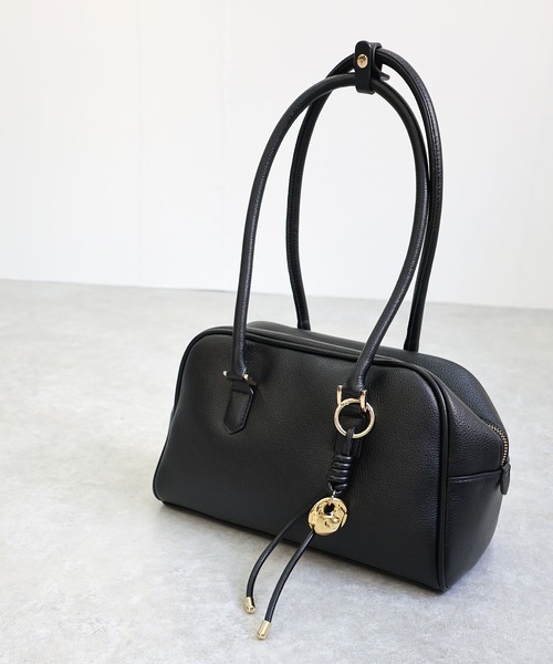 MIAN （ミアン）の「軽量　ロングハンドルボストンバッグ【詳細動画あり】（ボストンバッグ・レディース・ブラウン/ブラック/グレイッシュベージュ/アイボリー・FREE）」の5枚目の写真