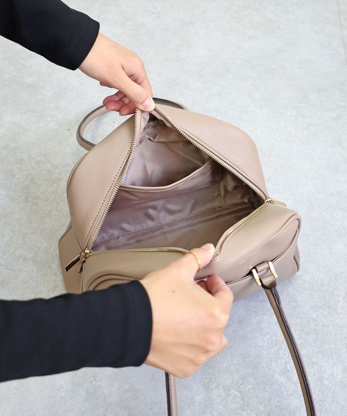 MIAN （ミアン）の「軽量　ロングハンドルボストンバッグ【詳細動画あり】（ボストンバッグ・レディース・ブラウン/ブラック/グレイッシュベージュ/アイボリー・FREE）」の12枚目の写真