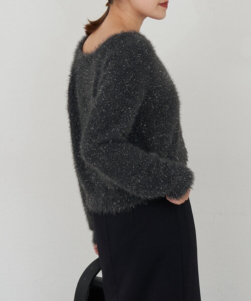 SHENERY（シーナリー）の「ラメシャギーニットカーデ（カーディガン/ボレロ・レディース・グレー系その他/ブラウン/ライトグレー・FREE）」の9枚目の写真