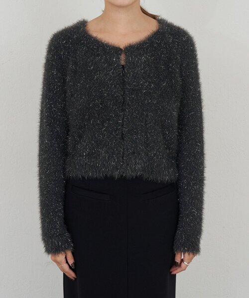 SHENERY（シーナリー）の「ラメシャギーニットカーデ（カーディガン/ボレロ・レディース・グレー系その他/ブラウン/ライトグレー・FREE）」の10枚目の写真