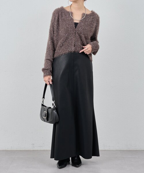 SHENERY（シーナリー）の「ラメシャギーニットカーデ（カーディガン/ボレロ・レディース・グレー系その他/ブラウン/ライトグレー・FREE）」の19枚目の写真