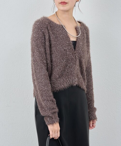 SHENERY（シーナリー）の「ラメシャギーニットカーデ（カーディガン/ボレロ・レディース・グレー系その他/ブラウン/ライトグレー・FREE）」の21枚目の写真