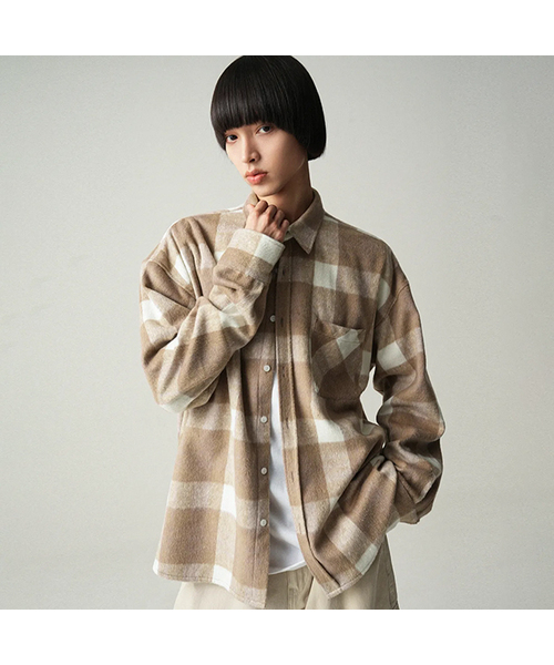 AVANDRESS(アバンドレス )の「Tyler Check Shirt BEIGE(シャツ/ブラウス・メンズ・Beige・MEDIUM/LARGE/X-LARGE)」の1枚目の写真