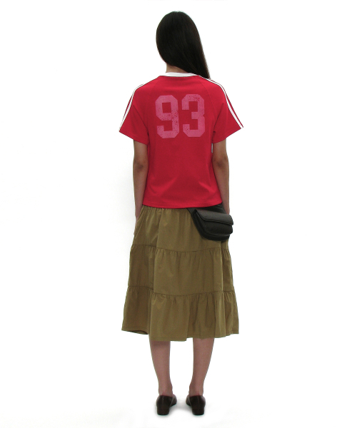 PARTIMENTO WOMEN(パルティメントウィメン)の「93ナンバリングショートスリーブTシャツ_レッド(Tシャツ/カットソー・レディース・その他・SMALL/MEDIUM)」の4枚目の写真