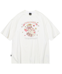 キャッツリボン半袖Tシャツスターホワイト