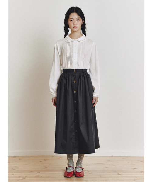 GANISONG(ガニソン)の「コットンフレアスカート_ネイビー(スカート・レディース・その他・SMALL/MEDIUM)」の2枚目の写真