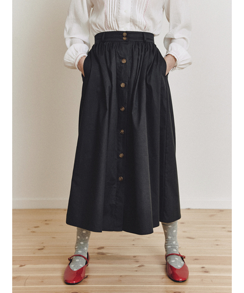 GANISONG(ガニソン)の「コットンフレアスカート_ネイビー(スカート・レディース・その他・SMALL/MEDIUM)」の3枚目の写真