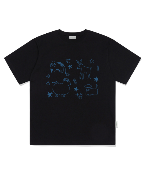 ESCAPEFROM(エスケープフロム)の「アニマルズプリントオーバーサイズ半袖Tシャツブラック(Tシャツ/カットソー・レディース・その他・SMALL/MEDIUM/LARGE)」の2枚目の写真