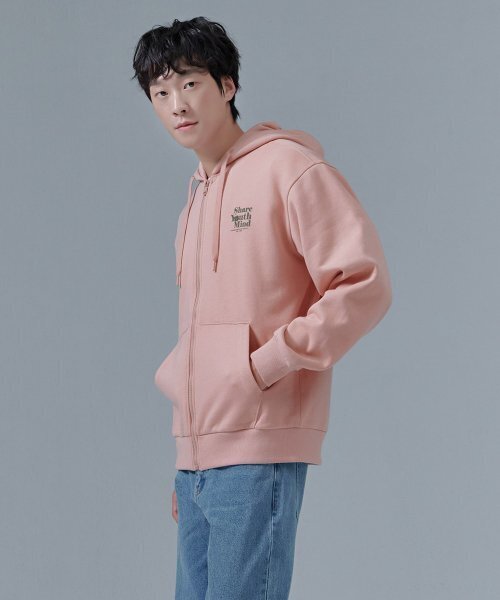 CHASECULT(チェイスカルト)の「共用 起毛 フード ジップアップ-CFZU4307C0P(パーカー・メンズ・PINK・100/105/90/95)」の3枚目の写真