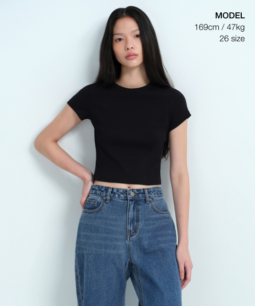 MUSINSA STANDARD WOMAN（ムシンサスタンダードウーマン）の「ウィメンズ ローライズ ワイドデニムパンツ [ミディアムインディゴ]（デニムパンツ・レディース・その他・30/24/25/26/27/28/29）」の2枚目の写真