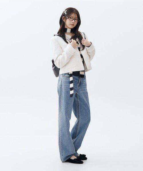MUSINSA STANDARD WOMAN（ムシンサスタンダードウーマン）の「ウィメンズ ローライズ ワイドデニムパンツ [ミディアムインディゴ]（デニムパンツ・レディース・その他・30/24/25/26/27/28/29）」の11枚目の写真