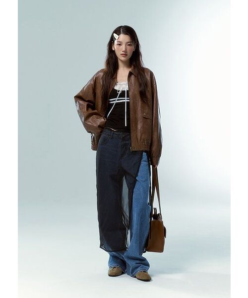MUSINSA STANDARD WOMAN（ムシンサスタンダードウーマン）の「ウィメンズ ローライズ ワイドデニムパンツ [ミディアムインディゴ]（デニムパンツ・レディース・その他・30/24/25/26/27/28/29）」の17枚目の写真