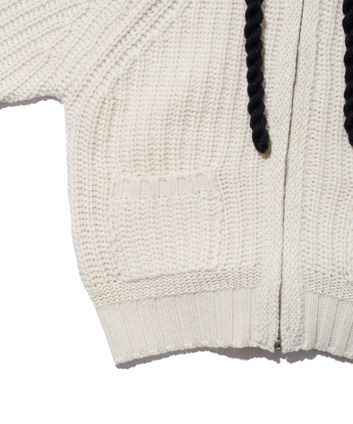 YOUHEE（ユヒ）の「ROPE HOOD ZIP-UP KNIT IVORY（パーカー・レディース・その他・FREE）」の10枚目の写真