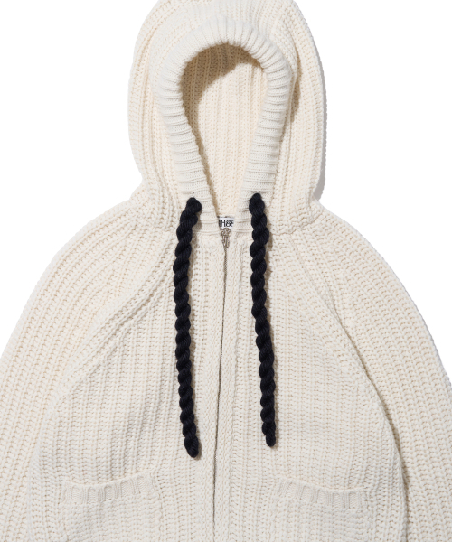 YOUHEE（ユヒ）の「ROPE HOOD ZIP-UP KNIT IVORY（パーカー・レディース・その他・FREE）」の12枚目の写真