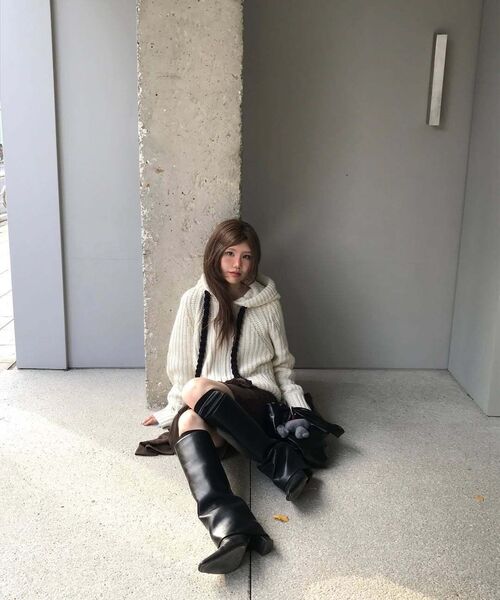 YOUHEE（ユヒ）の「ROPE HOOD ZIP-UP KNIT IVORY（パーカー・レディース・その他・FREE）」の18枚目の写真