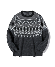Verdnt（バーダント）の「ノルディックジャカードニットスウェット [チャコール]（ニット/セーター）」