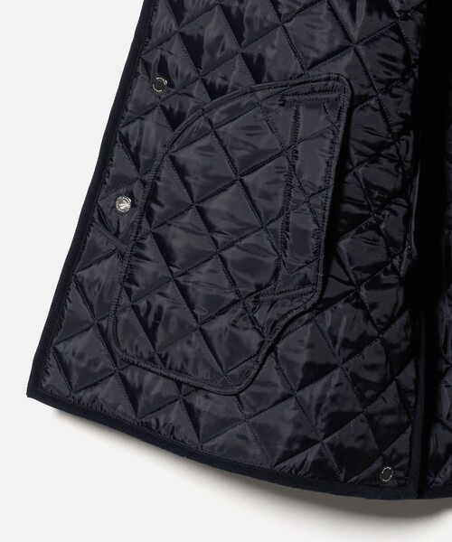 美品】マッキントッシュ ボアキルティングフーデッドコート 英国製 黒