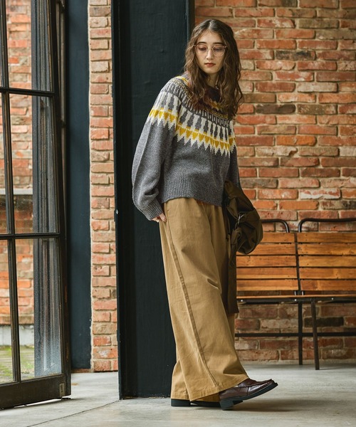 GEORGE'S（ジョージズ）の「ノルディックガラニット（ニット/セーター・レディース・グレー/ピンク/ブラウン・SMALL/MEDIUM）」の7枚目の写真