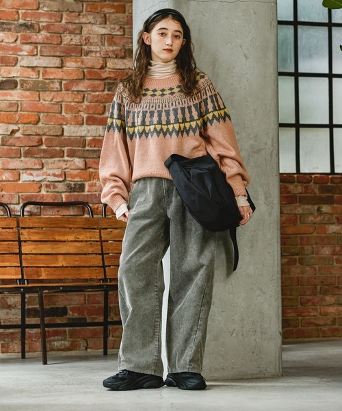 GEORGE'S（ジョージズ）の「ノルディックガラニット（ニット/セーター・レディース・グレー/ピンク/ブラウン・SMALL/MEDIUM）」の15枚目の写真