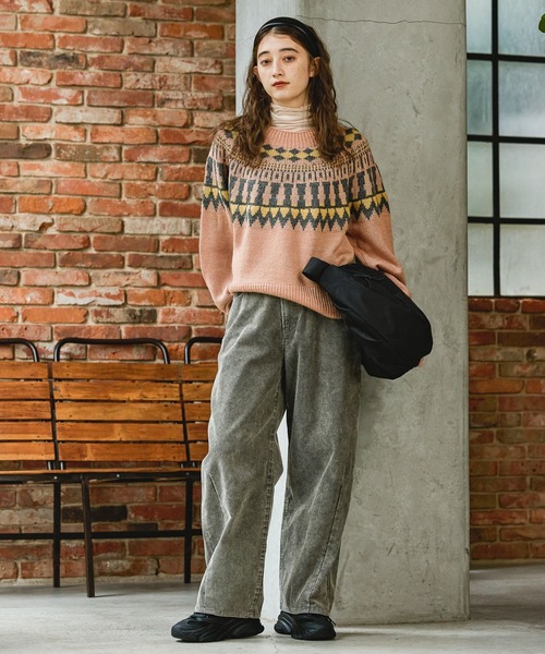 GEORGE'S（ジョージズ）の「ノルディックガラニット（ニット/セーター・レディース・グレー/ピンク/ブラウン・SMALL/MEDIUM）」の16枚目の写真