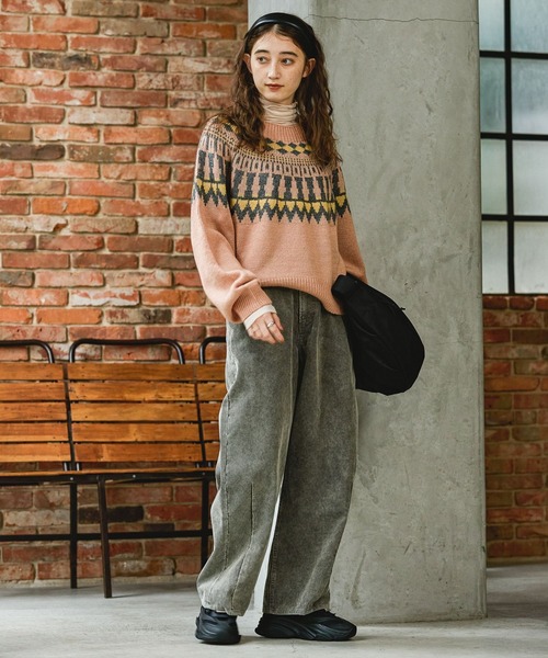 GEORGE'S（ジョージズ）の「ノルディックガラニット（ニット/セーター・レディース・グレー/ピンク/ブラウン・SMALL/MEDIUM）」の17枚目の写真