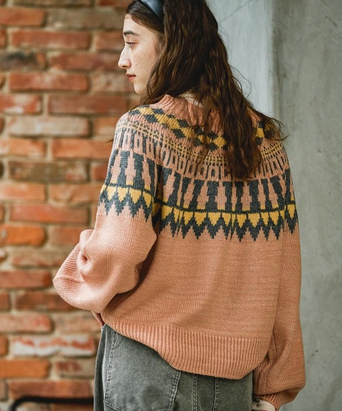 GEORGE'S（ジョージズ）の「ノルディックガラニット（ニット/セーター・レディース・グレー/ピンク/ブラウン・SMALL/MEDIUM）」の20枚目の写真