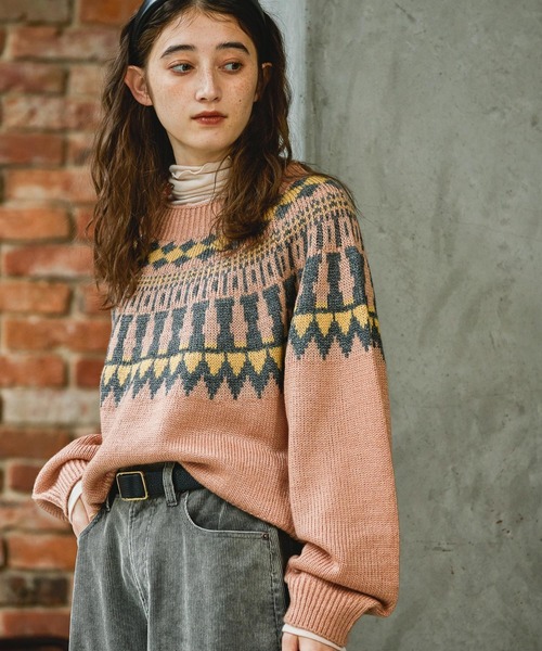 GEORGE'S（ジョージズ）の「ノルディックガラニット（ニット/セーター・レディース・グレー/ピンク/ブラウン・SMALL/MEDIUM）」の21枚目の写真