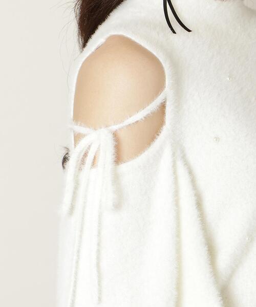 WILLSELECTION（ウィルセレクション）の「パールビジューフェザーニットトップス（ニット/セーター・レディース・オフホワイト/ブルー/ブラック/ボルドー・FREE）」の13枚目の写真