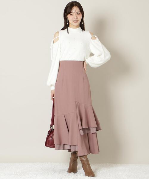 WILLSELECTION（ウィルセレクション）の「パールビジューフェザーニットトップス（ニット/セーター・レディース・オフホワイト/ブルー/ブラック/ボルドー・FREE）」の15枚目の写真