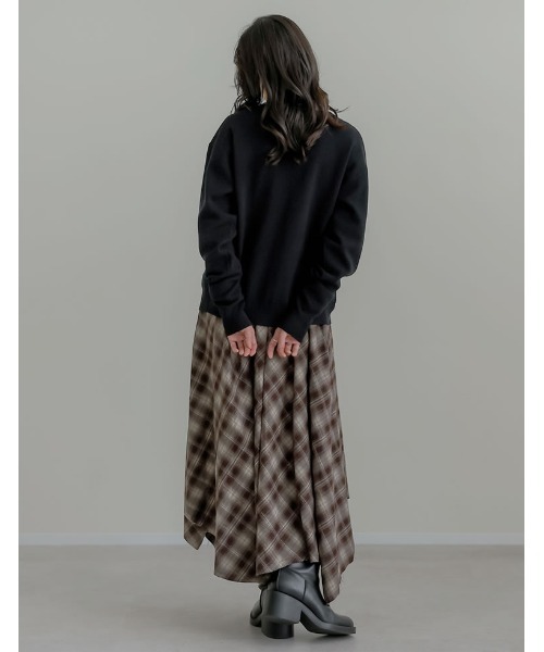 Re:EDIT（リエディ）の「[2025 WINTER COLLECTION]無地orアーガイル2WAYジャガードニットカーディガン（カーディガン/ボレロ・レディース・ブラック/グレー系その他/グレー/ブラウン・MEDIUM/LARGE）」の8枚目の写真